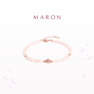 MARON - My Lucky Stars Chain Bracelet with Rose Quartz (Pink Tourmaline) (โซ่เงิน) สร้อยข้อมือหินXอัญมณีมงคล