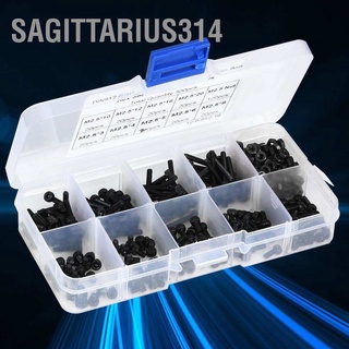 Sagittarius314 สกรูหัวซ็อกเก็ตหกเหลี่ยม M2.5X3-20 มม. เกรด 12.9 สีดํา พร้อมน็อต 300 ชิ้น