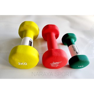 (ราคา1อัน)ดัมเบลยาง Neopreneผิวสาก:1-1.5 กิโล ยี่ห้อ SPL (Sport Land) ของแท้ 100%