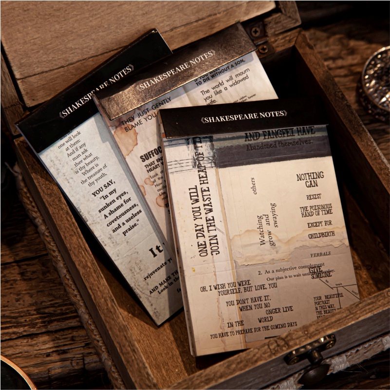 ENWEI 15 Pcs Shakespeare Series Retro Sticker Book Journal Vintage Stickers Scrapbook Design Materia