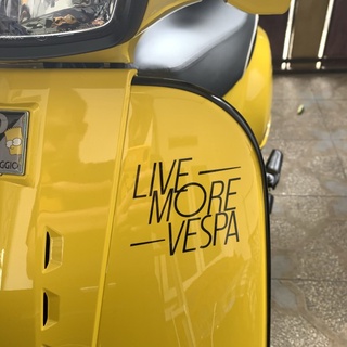 สติกเกอร์ ลายข้อความ Vespa Live More ขนาด 10 ซม. X 8.5 ซม.