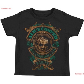 เสื้อยืดผ้าฝ้ายพิมพ์ลายขายดีALICE COOPER Boys Billion Dollar Baby Childrens T-Shirt Black ไอลิซ คูเปอร์ เสื้อพิมพ์ลาย เ