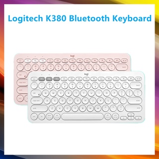 คีย์บอร์ด บลูทูธ ไร้สาย Logitech K380 Multi-Devices Bleutooth Wireless Keyboard (Pink/White) สีขาว เเละ ชมพู