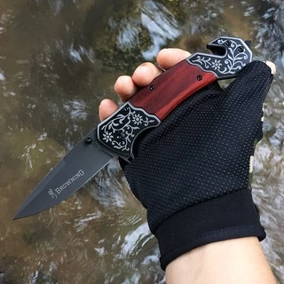 Browning มีดพับ ยาว23cm แข็งแรงทนทาน ใช้ดี คมๆ มีน้ำหนัก ด้ามมีลายสวยงาม High hardness folding knife