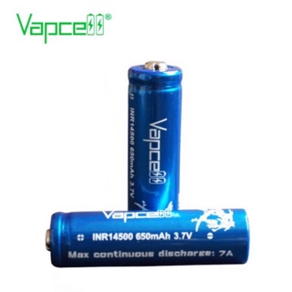 Vapcell INR14500 650mAh 7A(2ก้อน)ของแท้ รุ่นหัวนูน