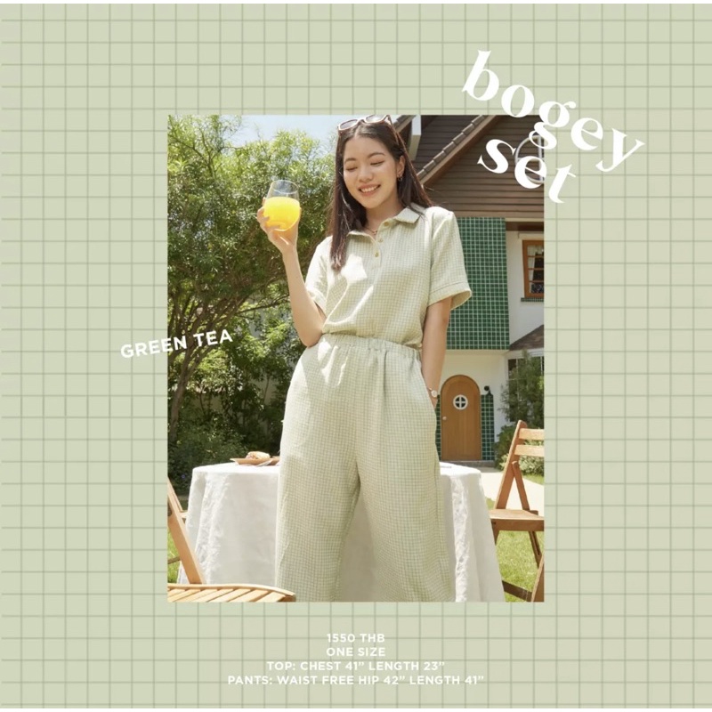 lookbooklookbook bogey set green tea