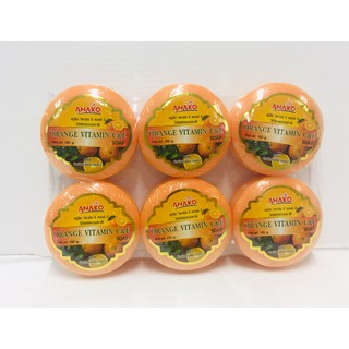 อานาโกะ สบู่ส้มวิตามินC&amp;E(ก้อนกลม) 160 กรัม (แพ็ค 6 ก้อน)