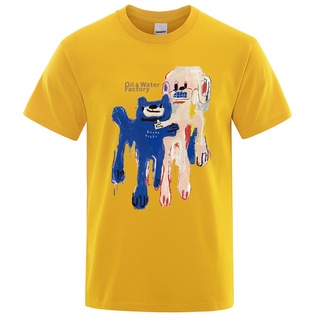 น้ํามัน &amp;amp; เสื้อยืดลําลอง ผ้าฝ้าย แขนสั้น พิมพ์ลาย Kocho Kocho ทรงหลวม สไตล์ฮิปฮอป แฟชั่นสําหรับผู้ชาย