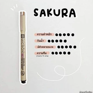 Sakura ปากกาพิกมา ปากกาตัดเส้น Pigma Micron รุ่น XSDK หมึกสีดำ กันน้ำ (ของแท้ผลิตจากญี่ปุ่น)