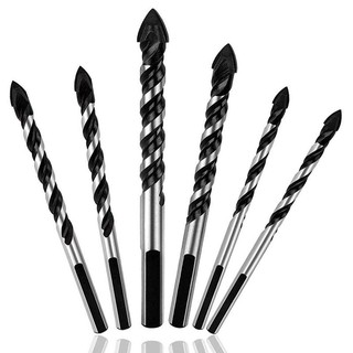 6PCS Ceramic Tile Drill Bits,Masonry Drill Bits Set for Glass, Brick, Concrete, Wood Tungsten Carbide Tip for Wall Mirro