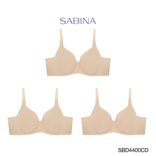 Sabina ซาบีน่า เสื้อชั้นใน (Set 3 ชิ้น) Seamless Fit (มีโครง) รุ่น Perfect Bra รหัส SBD4400CD สีเนื้อเข้ม