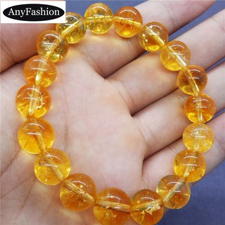 Popcorn citrine bracelet สร้อยข้อมือลูกปัดหินซิทรินแตกธรรมชาติ Safronite Yellow Quartz Charm