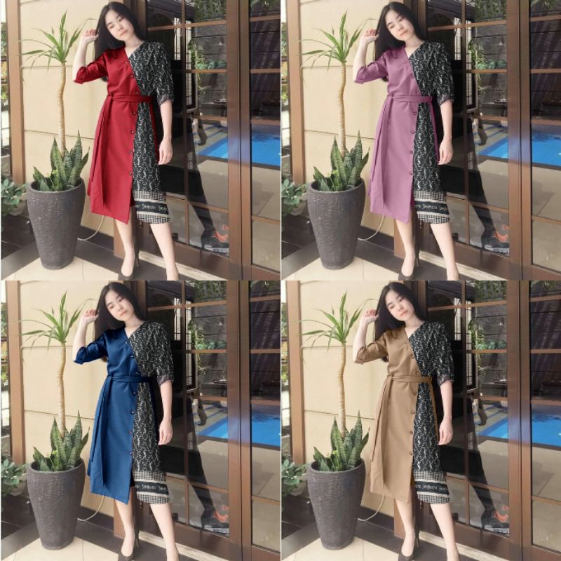 Batik COMBINATION DRESS CASUAL BATIK DRESS LAUREN EVENT DRESS 07