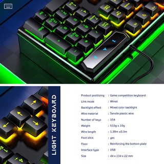 Theshyซื้อ1แถม1 Gaming Keyboard คีย์บอร์ดภาษาไทย พร้อมไฟ LED สีรุ้ง 4 ดวง แป้นพิมพ์ภาษาไทย คีย์บอร์ดเกมมิ่ง พร้อมไฟ img 2