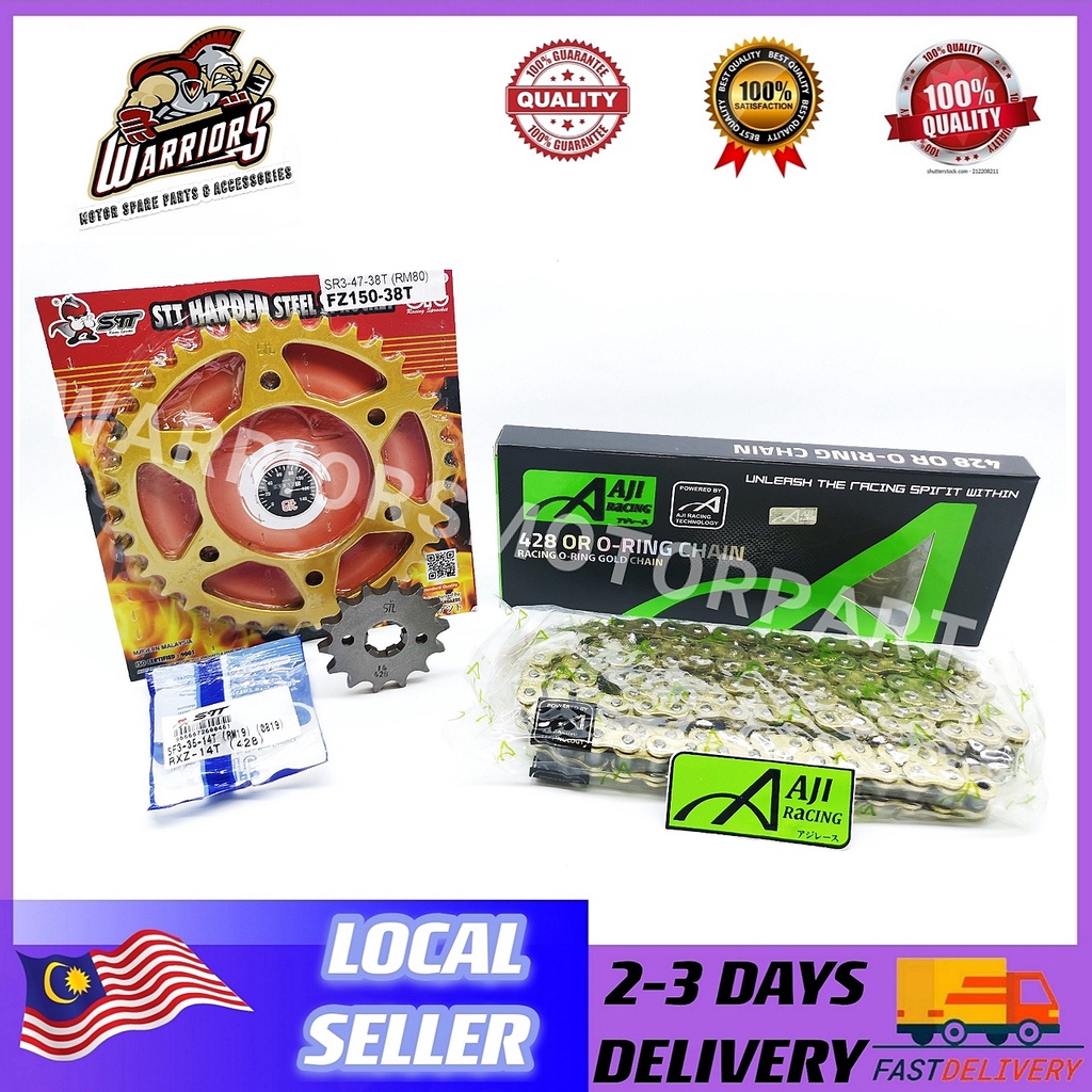YAMAHA Y16 Y15ZR V1 V2 FZ150 [STT/AJI] 428H หรือ O-RING CHAIN SPROCKET และ CHAIN SET GOLD RANTAI SPR