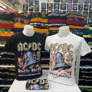 คอตต้อนคอกลมเสื้อวง ACDC ระฆัง เสื้อวงดนตรี วงร็อค เสื้อวินเทจ สกรีนสวย ผ้าดี ใส่สบาย พร้อมส่งS-5XL