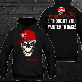 ducati panigale v 4 1299 1199 959 899 เสื้อกันหนาวมีฮู้ดลายหัวกะโหลกสําหรับผู้ชาย