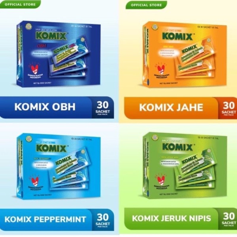 แบรนด์ komix สีเขียว, น้ำเงิน @30 ซอง