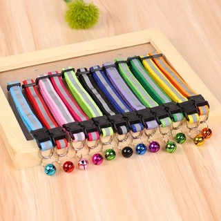 ปลอกคอ ปลอกคอแมว ตัวล็อคธรรมดา ตัวล็อคนิรภัย มีแถบสะท้อนแสง สีสันสดใส พร้อมส่ง C