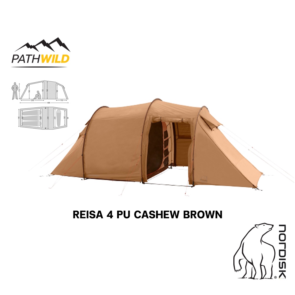 เต็นท์ทรงอุโมงค์ NORDISK REISA 4 PU CASHEW BROWN 2021