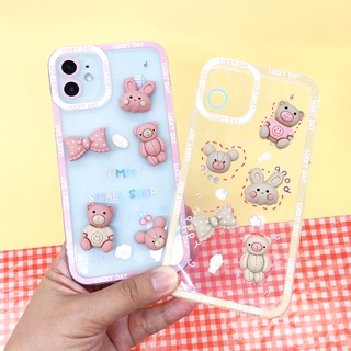 Vivo Y21/Y91/95/Y91c เคสมือถือนิ่มใสกันกล้องดอกไม้ ซิลิโคน TPU ติดการ์ตูนน่ารัก