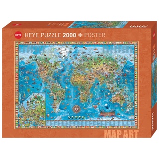 จิ๊กซอว์ 2000 pcs PUZZLE HEYE - AMAZING WORLD (Map Art) + Poster