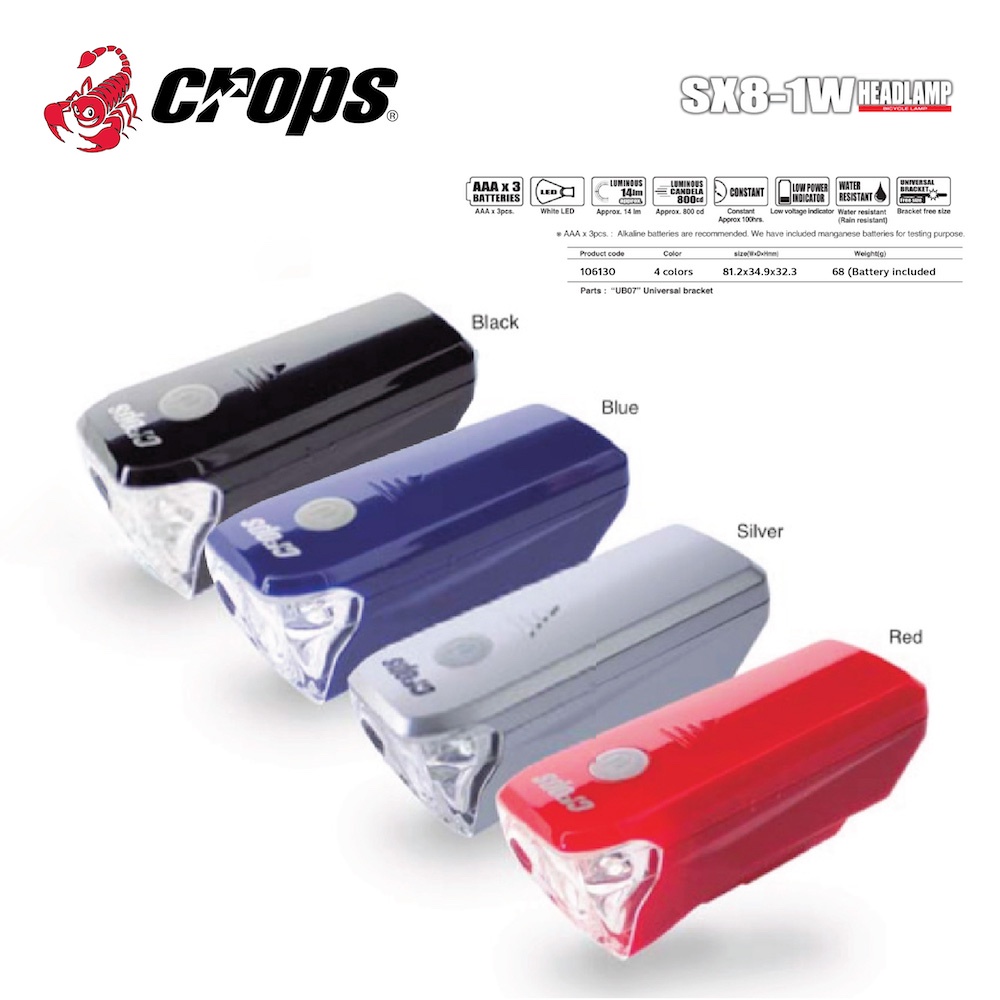 CROPS ไฟหน้าจักรยาน SX8