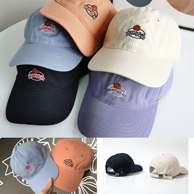 พร้อมส่งใน 1 วัน หมวกแก๊ปเบสบอลแฟชั่นปัก pumpkim (มี5สี)
