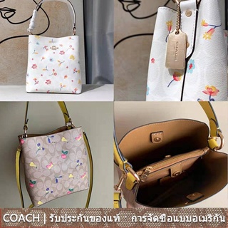 us นำเข้า⭐️ Coach C8254 C8610 กระเป๋าถือ กระเป๋าสะพายข้างสตรีลายผีเสื้อช่องคู่