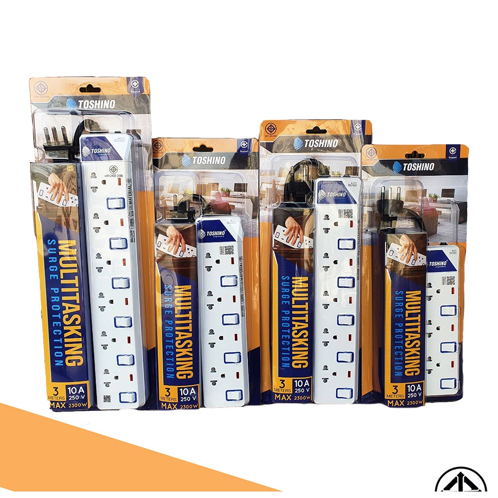 [ใช้โค้ดลดเพิ่ม35บาท] รางปลั๊กไฟ toshino รุ่น ET-913 ET-914 ET-915 ET-916