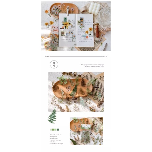 สติ๊กเกอร์ดอกไม้ใบไม้ตกแต่งjournal