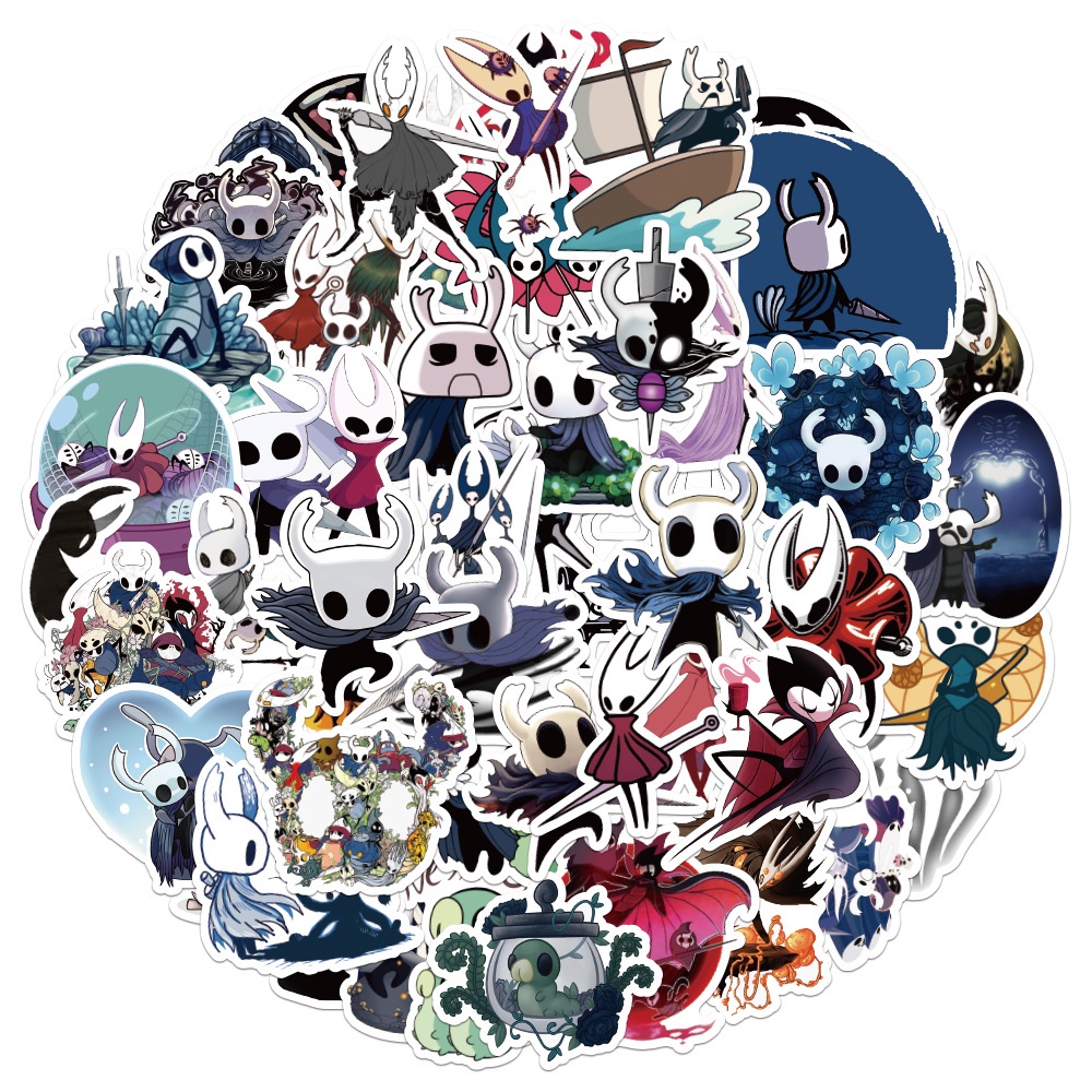 ชุดสติ๊กเกอร์ Hollow Knight วิดีโอเกมกราฟฟิตีกันน้ำ, 50 แผ่น/ชุด