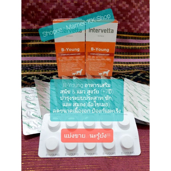 B-Young (แบ่งขาย) อาหารเสริมรวมสุนัข หมา แมว สูงวัย แก่บำรุงระบบประสาท(ชัก) และสมอง(อัลไซเมอร์) Dr.C