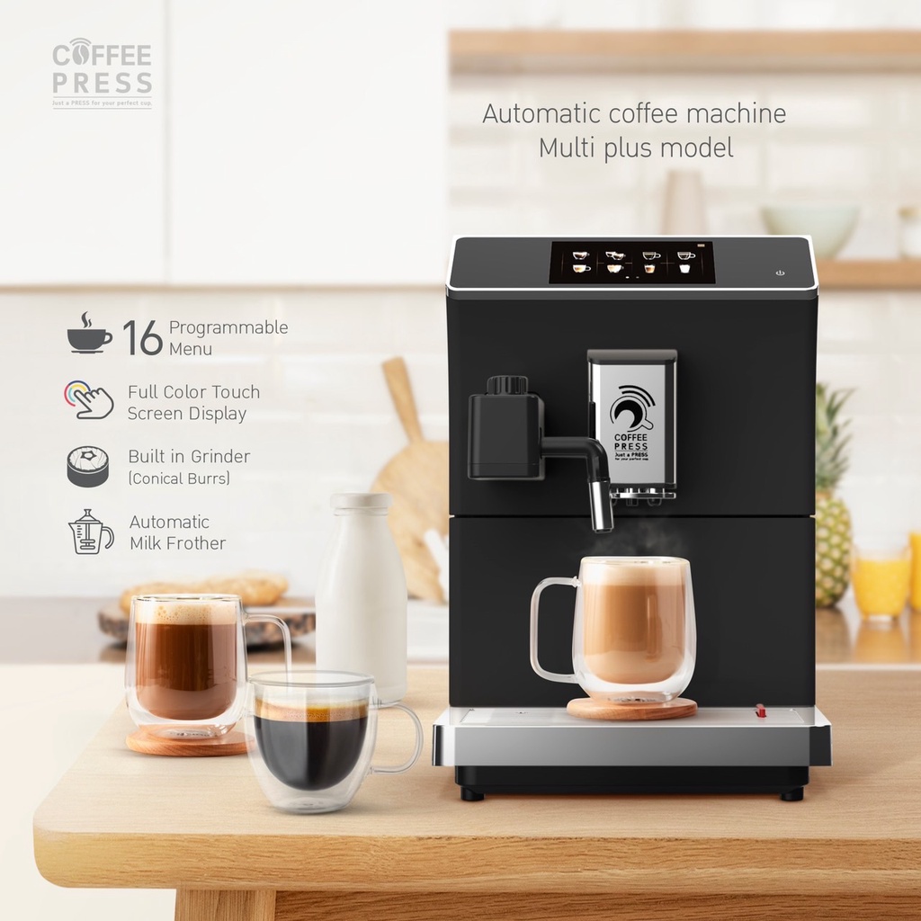 Coffee Press เครื่องชงกาแฟอัตโนมัติ (Multi Plus GEN5) สีดำ Fully Automatic Espresso Coffee Machine