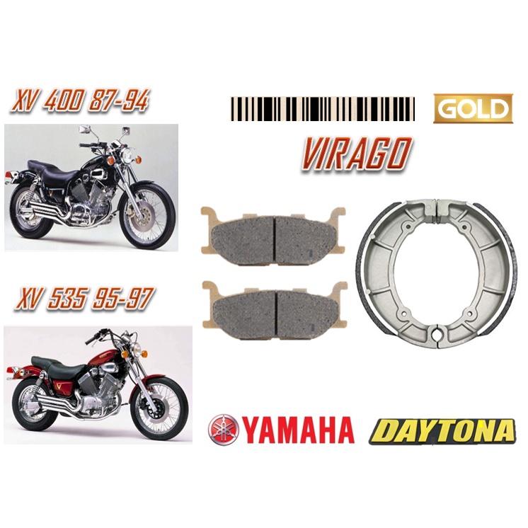 ผ้าเบรคหลัง YAMAHA VIRAGO XV400 VIRAGO XV535 GOLD QUALITY MOTORSPORT