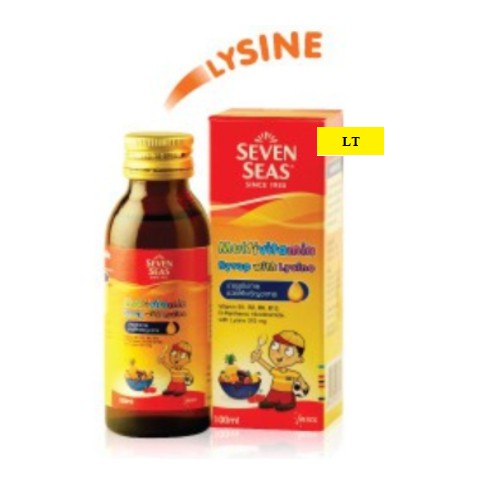 Seven Seas Multivitamin Syrup with Lysine 100 ML[10087] เซเว่นซีส์ วิตามินรวมผสมไลซีน ชนิดน้ำเชื่อม 