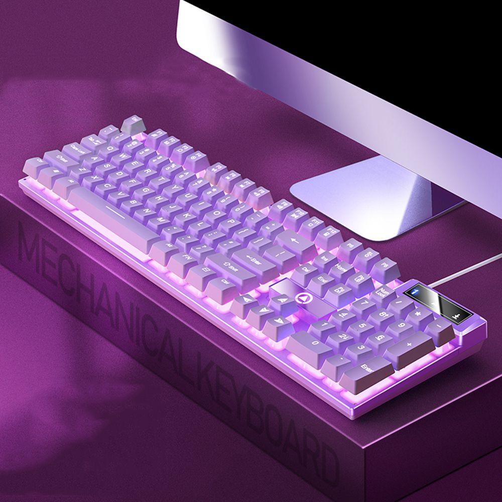 Pewanydi คีย์บอร์ดแบบกลไกอุปกรณ์ต่อพ่วงคอมพิวเตอร์ ABS 1PC สีดํา USB แบบมีสาย E-sports คีย์บอร์ดเกม