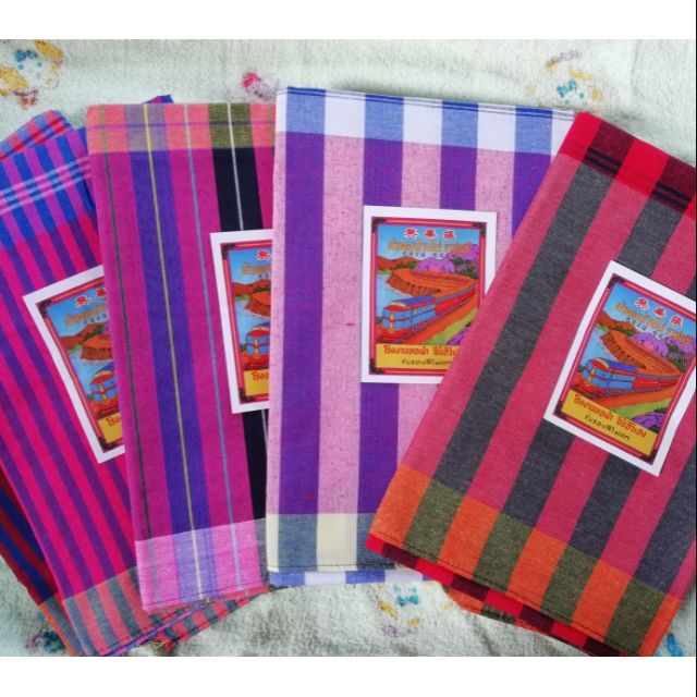 ผ้าขาวม้า ผ้าทอบ้านไร่ ราชบุรีขนาด90x200💥99บาท