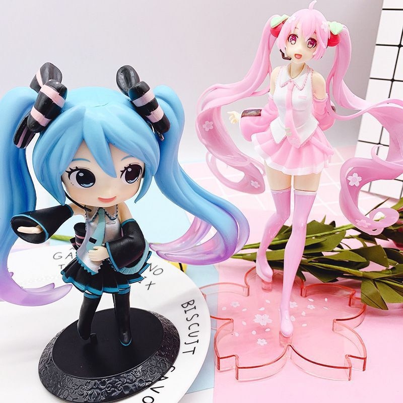 Hot Sale Anime Pink Sakura Action Figures Toys Miku Speelgoed Girls Pvc Figure Model Toys 14cm19cm Highquality 867