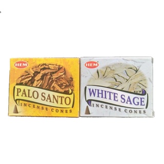 แพ็คคู่กำยาน White Sage, Palo Santo ขับไล่พลังงานลบและสิ่งชั่วร้าย