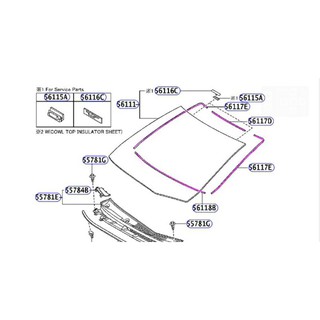 ยางรองกระจกหน้า Toyota Yaris NCP152 ( Toyota แท้ศูนย์ 100% ) set