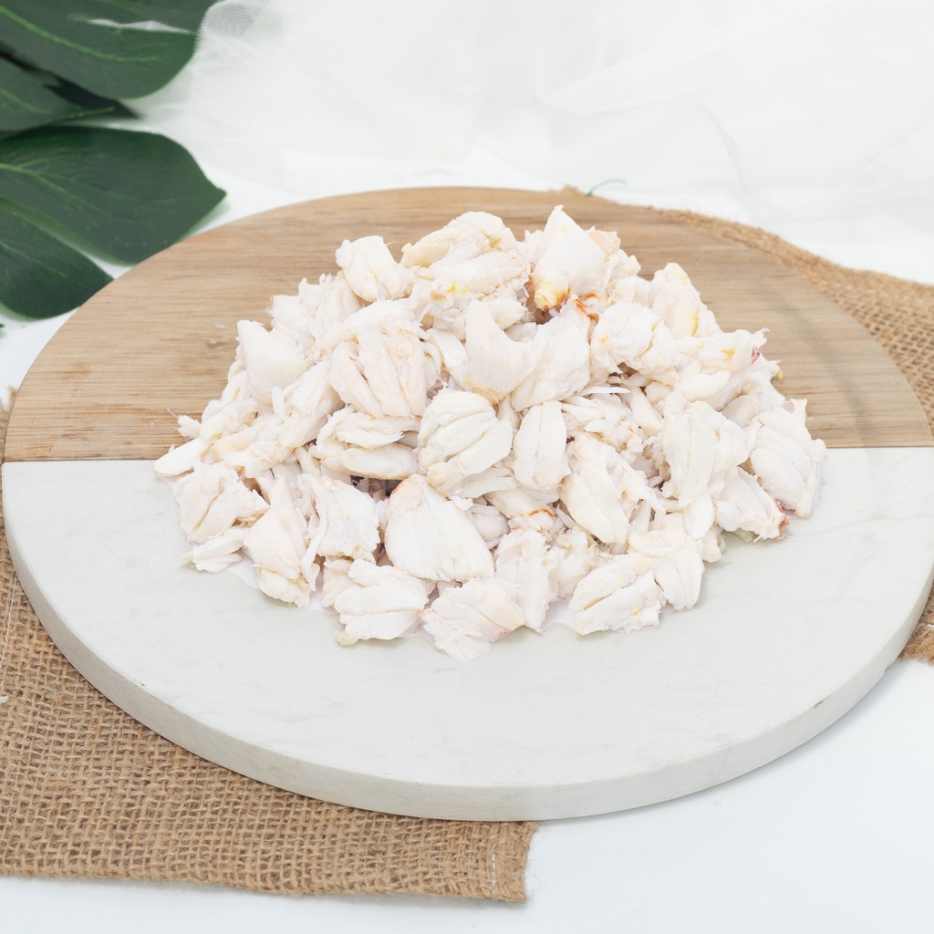 Qfresh เนื้อปูขาว ชิ้นใหญ่ พาสเจอร์ไรส์ 454 กรัม (Super Lump) เนื้อกรรเชียงแตกกับเนื้อ อก ชิ้นใหญ่