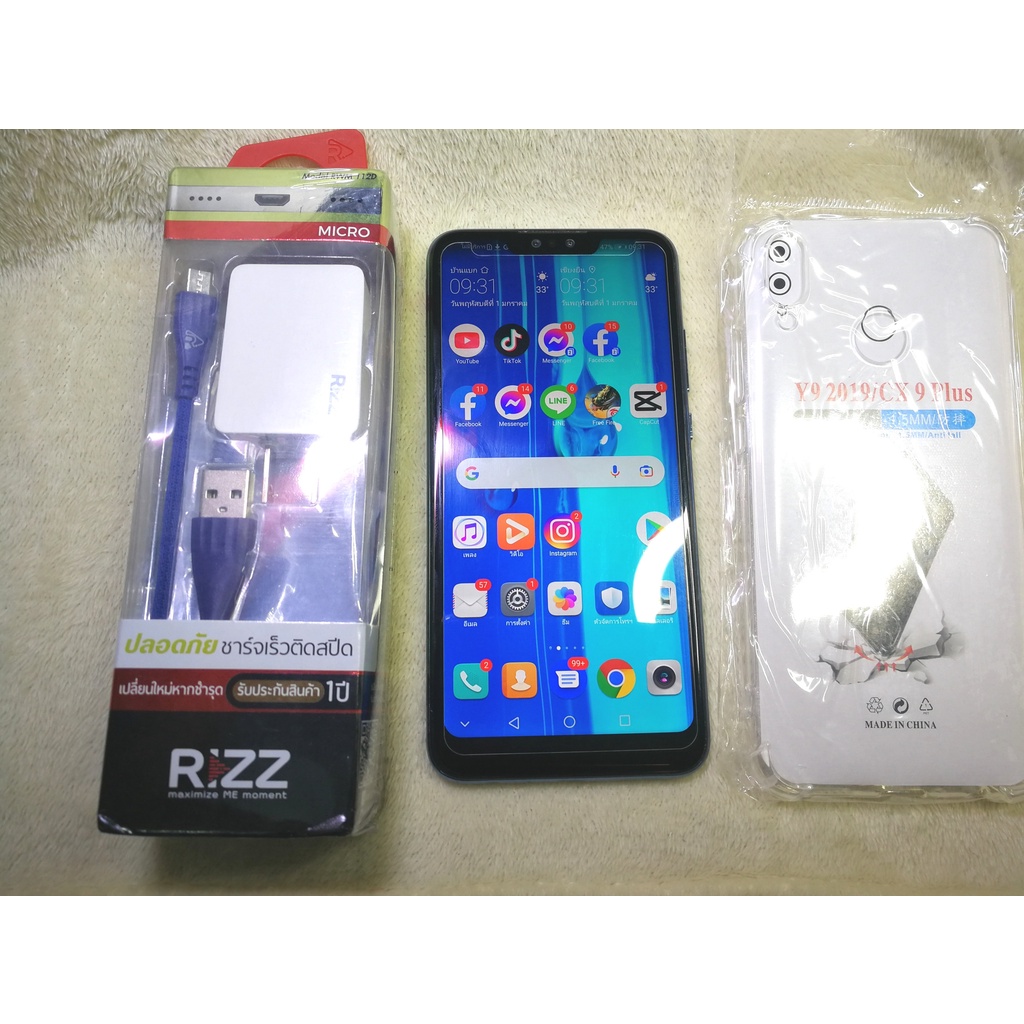 Huawei y9 2019 Ram 4GB Rom 64GB มือสองสภาพสวย เสป็คลื่น
