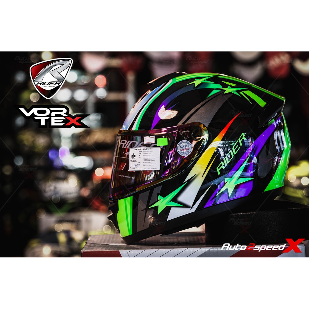 ลดเพิ่ม100 ขึ้นอัตโนมัติ หมวกกันน็อค RIDER VORTEX 2021 แถมฟรีผ้าบัฟ ...