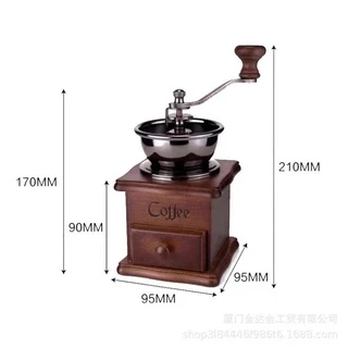 เครื่องบดเมล็ดกาแฟ เครื่องบดกาแฟ Coffee Grinder แบบมือหมุน สแตนเลส (กล่องไม้คลาสสิค)