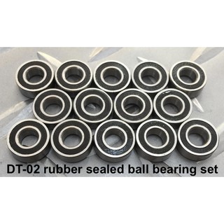 DT-02 rubber sealed ball bearing set ชุดลูกปืนแบริ่งซีลยาง สำหรับชุดคิท TAMIYA DT-02 DT-03 และ DT-03T