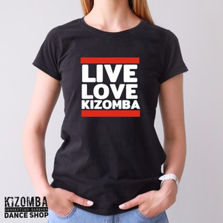 เสื้อยืดผู้หญิง ทรงเข้ารูป สกรีน LIVE LOVE KIZOMBA/ Kizomba Lady T-Shirt