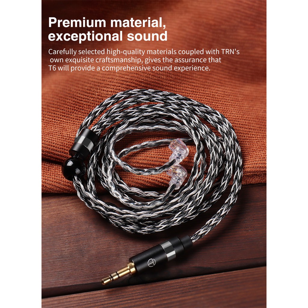 Trn T6 16Core เงินชุบ OCC ทองแดง Litz /3.5 มม.พร้อม MMCX/2PIN Connector อัพเกรดสายหูฟังสําหรับ TRN VX