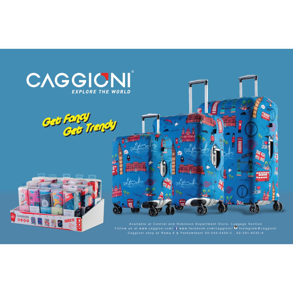 Caggioni C1702 ผ้าคลุมกระเป๋าเดินทาง ลายลอนดอน