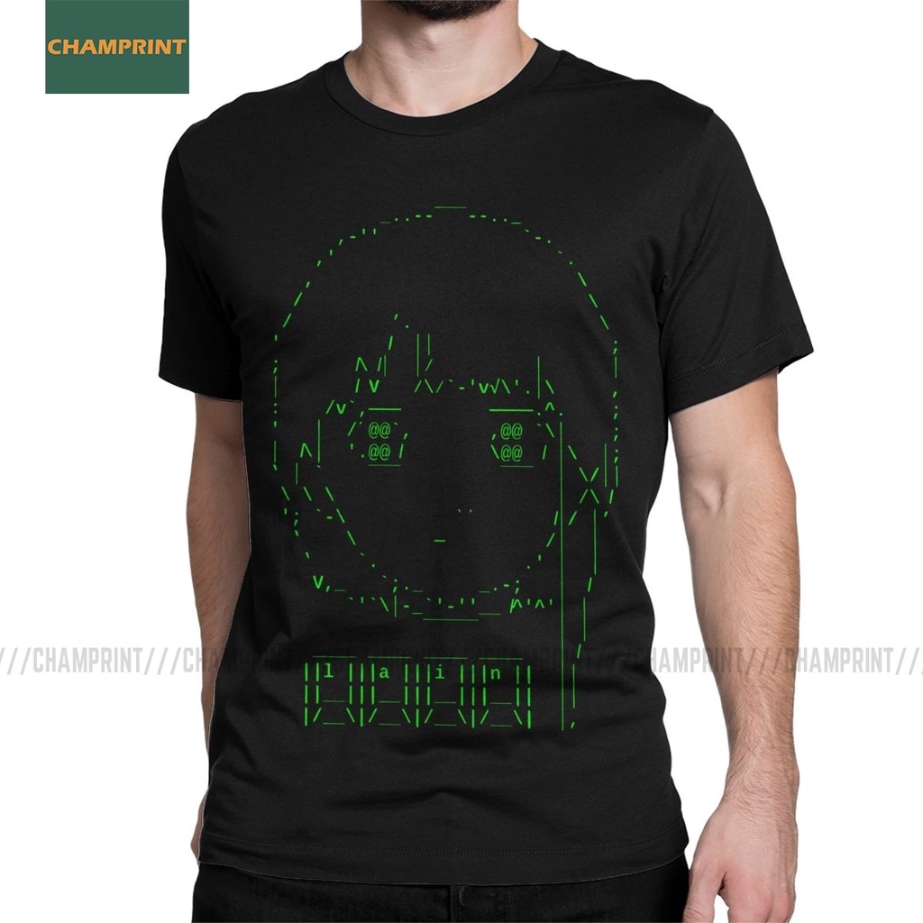 ASCII Serial Experments Lain เสื้อยืดผู้ชาย Glitch Iwakura มังงะ Weeb สาว Sci Fi Cotton Tee เสื้อลูก